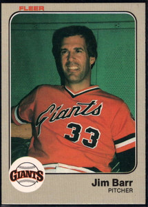 1983 Fleer #252 Jim Barr VG San Francisco Giants